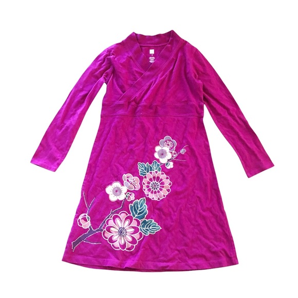 Tea Collection Floral Embroidered Purple Dress - Picture 1 of 5